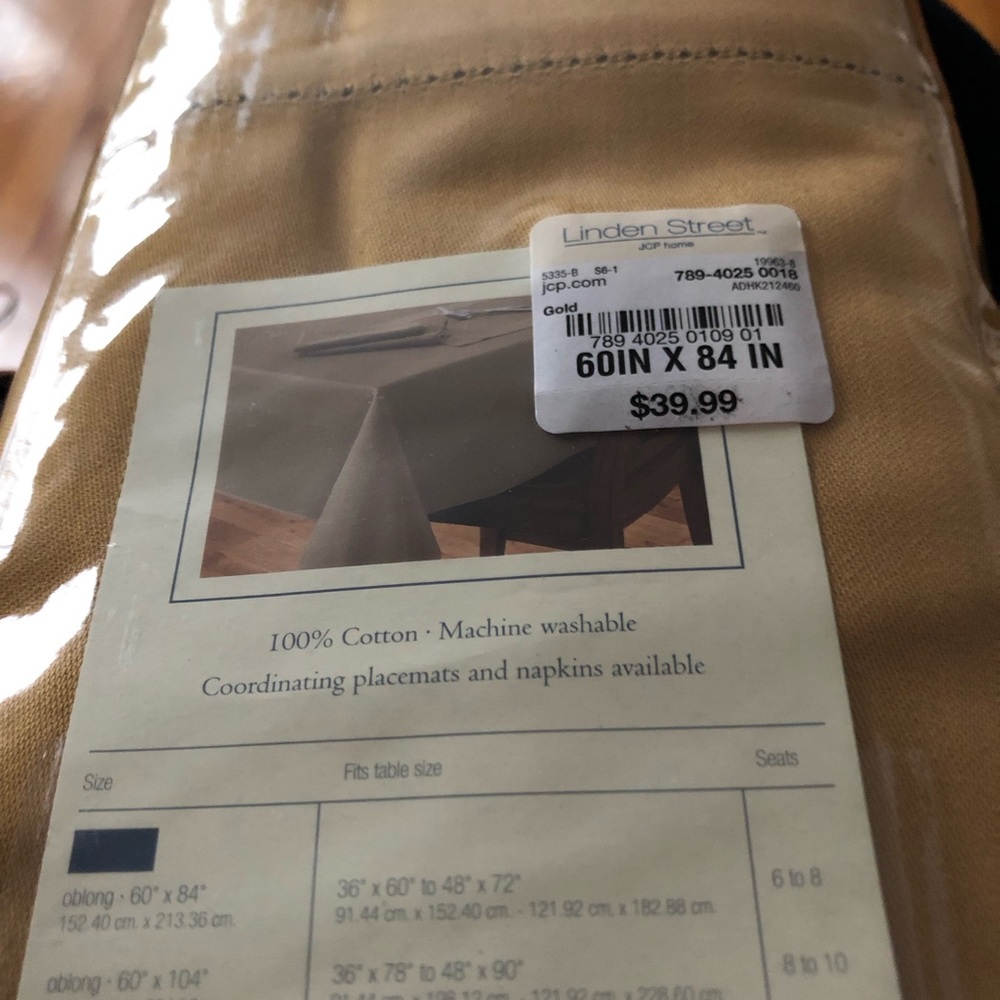Linden Street Tan Hemstitch Tablecloth